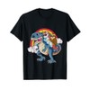 Magical Unicorn & Sloth Riding A Dinosaur Rainbow T Shirt