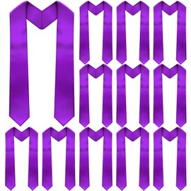 Geyoga 12 Pieces Unisex Graduation Stole Bulk Sublimation Blank Grad Sash Plain Graduate Honor Stole, 70 Inches(Purple)