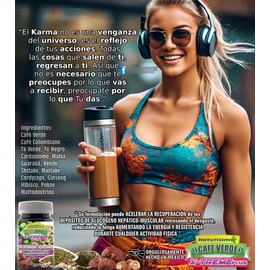Cafe Verde Soluble Rico Pre-entrenador Recuperador Maltodext