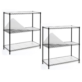 Catalina Creations EFINE 2-Pack 3-Shelf Shelving Unit with 3-Shelf Liners, Adjustable Rack, Steel Wire Shelves, Shelving Units and Storage for Kitchen and Garage (36W x 16D x 36H)