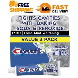 Crest Plus Baking Soda & Peroxide Teeth Whitening Toothpaste, Fresh Mint, 5.7 oz