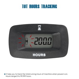 Runleader RL-HM057ADH3 LCD Hour Meter, Working Voltage DC5V to 60V.