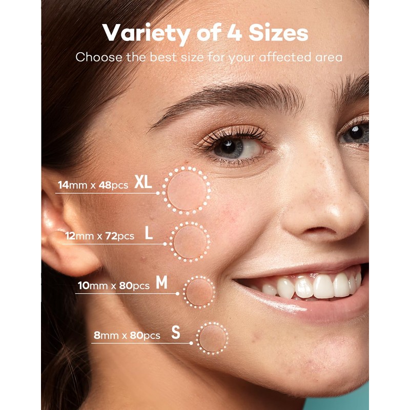 TKTK Pimple Patch Acne Patch, 4 Sizes 280 Patches Acne