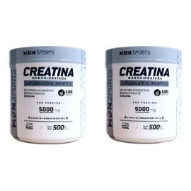 Creatina Monohidratada 2 piezas en polvo Alta pureza MDN Sports  500g por envase  100 porciones por bote  para 3 meses  Sabor natural  alto...        