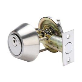 Classic Combo Door Lock, Satin Nickel Key Double Cylinder Deadbolt with Keys, Thumbturn Button, Security Deadbolt Knob Handle for All Kinds of Doors