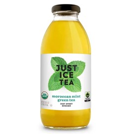 Just Ice Tea Organic Iced Tea, 16 Fl Oz Glass Bottles (Pack of 4) (Moroccan Mint Green Tea)