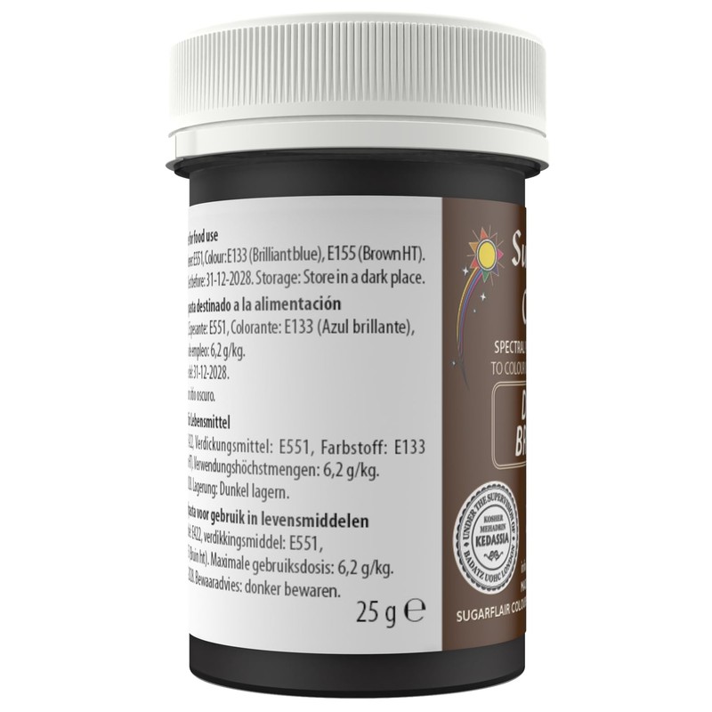 Sugarflair Spectral Dark Brown Lebensmittelfarbe Paste, hochkonzentrierte Lebensmittelfarbe für Buttercreme,