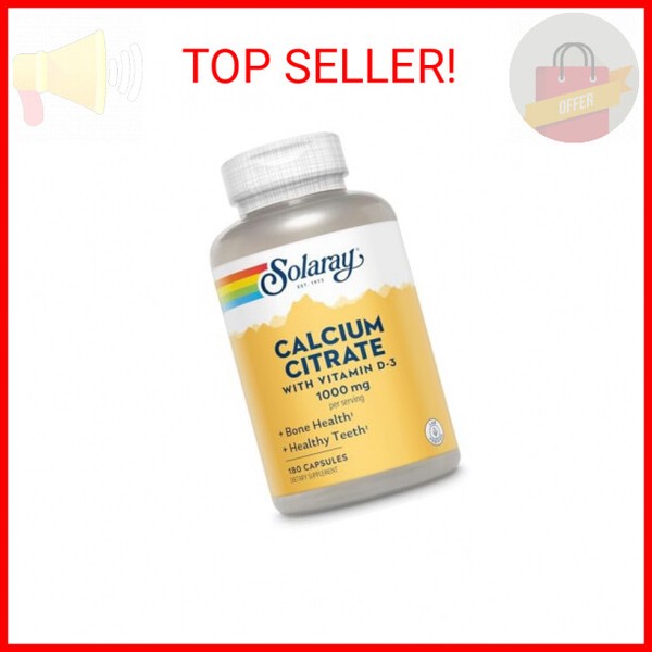 Solaray Calcium Citrate with Vitamin D3 1000mg - Bone Strength
