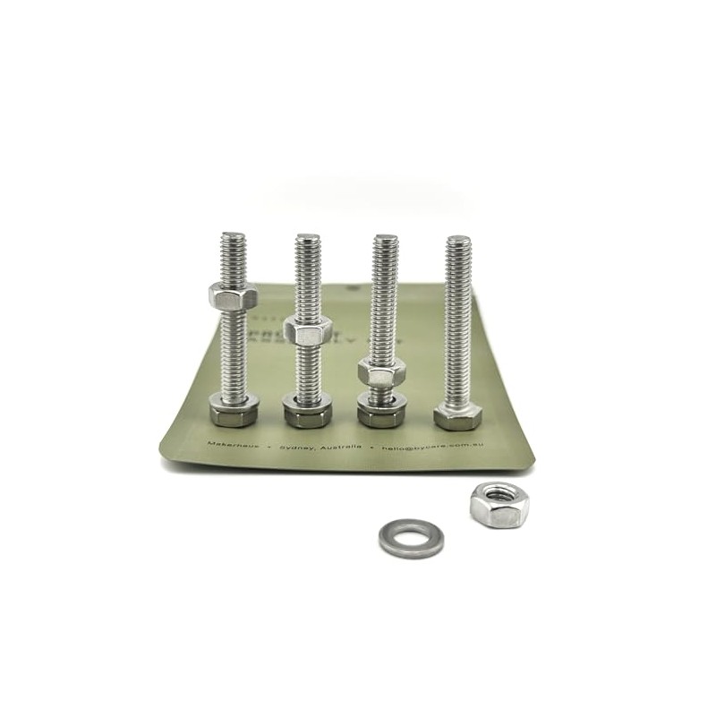 M6x40 Hex Bolt Set (4 Pack) Nut & Washer –