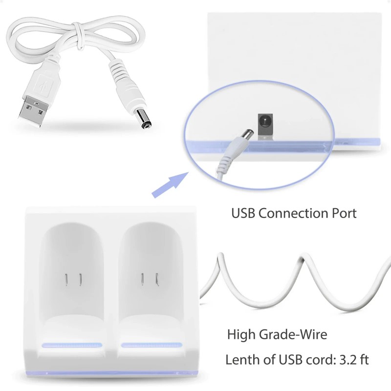 Unbranded New Rechargeable Battery Packs with Charger for Wii &