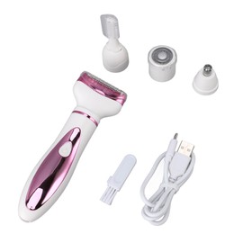 4 in 1 Cordless Bikini Trimmer Pubic Nose Eyebrow Hair Clipper USB Rechargeable LED Display Women Hair Grooming Kit