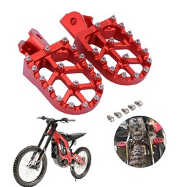 CHANGCHENG Dirt Bike Foot Pegs Motorcycle Footpegs Foot Pedals Rests CNC For Sur Ron Light Bee S/X Segway X260 X160 CRF150F 2003-2019 CRF230F 2003-2019 Red