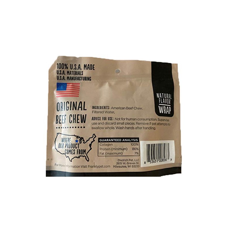 Frankly Natural Beef Flavor Roll Wrap Chews,Pack of 5,Small Rolls,5