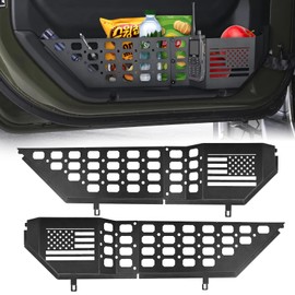 ZAMLIE 2 Pair Metal Front Door Pockets Storage Box Compatible with Jeep Wrangler JL JLU 4XE 2018-2024 & Gladiator JT 2020-2024 2/4 Door Storage Organizer Molle Panels