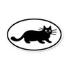 CafePress Black Cat Euro Oval Car Bumper Magnet