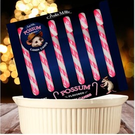 Possum Flavored Candy Canes 18 Count - Christmas Holiday Stocking Stuffers - Fun Novelty Gag Joke Gift