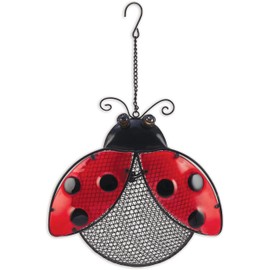 Sunset Vista Designs for The Birds Stained Glass Wire Mesh Birdfeeder, Animal Shaped, Ladybug