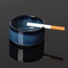 Small Ceramic Ashtray-2Pack, Ash Holder for Smokers 3-Inch (Gradient Blue)