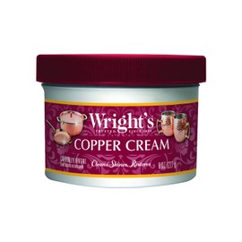 Wright's Copper, Brass Cream Cleaner - 8 Ounce - Gently Cleans and Removes Tarnish Without Scratching