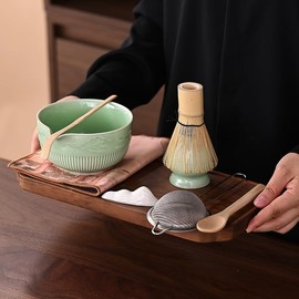 Bifyngo Matcha Whisk Set, 8 Pcs Matcha Set with Ceramic Matcha Bowl and Whisk, Holder, Scoop, Scoop Rest, Sifter, Spoon and Tea Towel, Perfect Matcha Kit for Ceremony, Gift for Matcha Lover