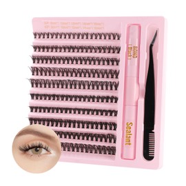 Poiuyoiu Lash Extension Set Fake Lashes 30D 40D Mixed 8-16 mm Cluster Lashes 0.07 D Curl Eyelash Extensions Set with Bond and Seal Lash Glue Eyelash Tweezers False Eyelashes Individual