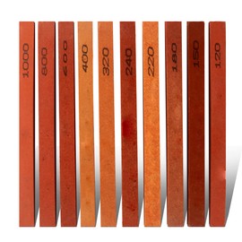 CBRIGHT 10pcs Sharpening Stone Set-10 Grit Assorted Sizes Whetstone Sharpener Polishing Honing Stone Kit 120#,150#,180#,220#,240#,320#,400#,600#,800#,1000#(5.9x0.47x0.24Inch)