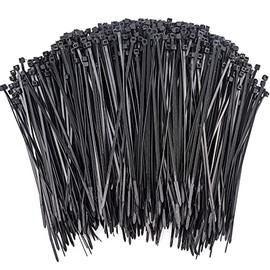 500 Pcs Zip Ties, 8 Inch Self-Locking Nylon Cable Ties, Premium Heavy Duty Plastic Wire Ties Wraps for Indoor and Outdoor (Black)