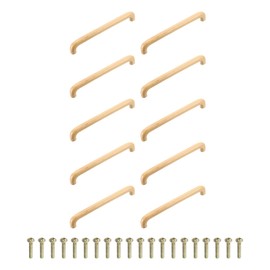 sourcing map 10Pcs Wood Drawer Pulls Handles, 192mm/7.56" Hole Spacing Wood Cabinets Drawer Knobs Pull Handles with Screw Set for Kitchen Cabinets Dresser Furniture