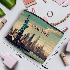 New York Gifts New York Makeup Bag Cosmetic Bag New York Souvenirs Funny New York Travel Gifts Birthday Bachelorette Party Friendship Gifts for New York Lovers Women Girl Aunt Bride Her Christmas