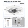 Ceiling Fans with Lights, Socket Fan Light with Remote Control,