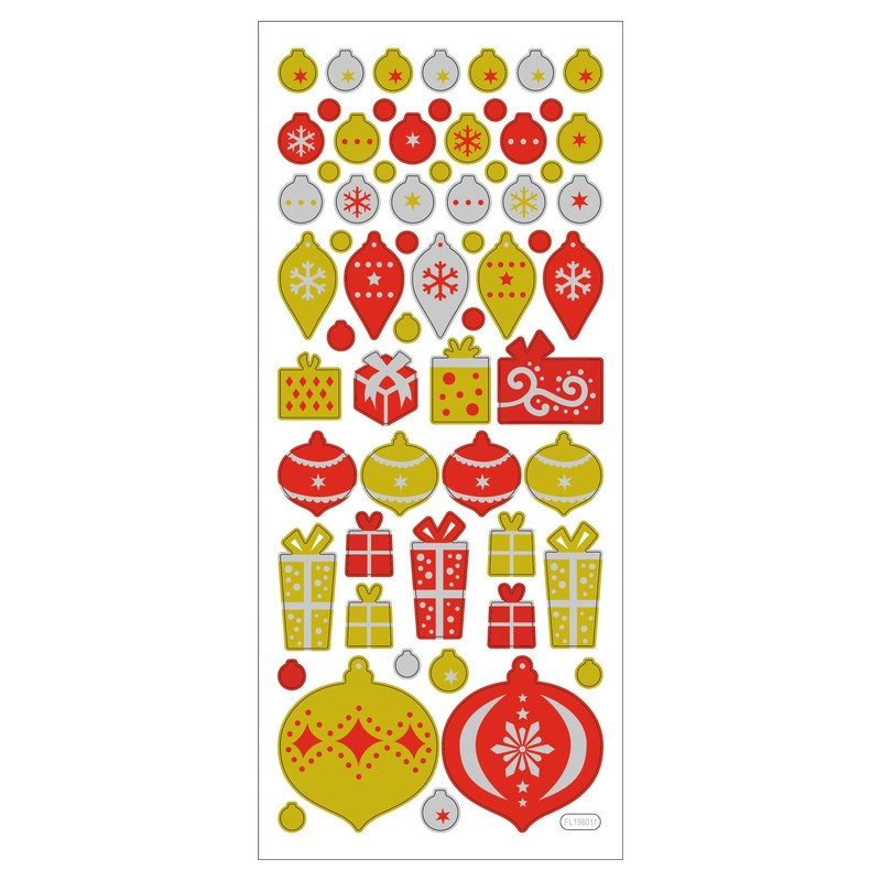 Bringmann 10 x 23 cm, 5 sheets Christmas Glitter Sticker