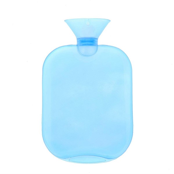 Semme Bolso de Agua Caliente, Calor de Bolsa de Agua Caliente Transparente de 2000 ML 3 Colores/Bolsa de Agua de Gran tamaño fría(Azul)