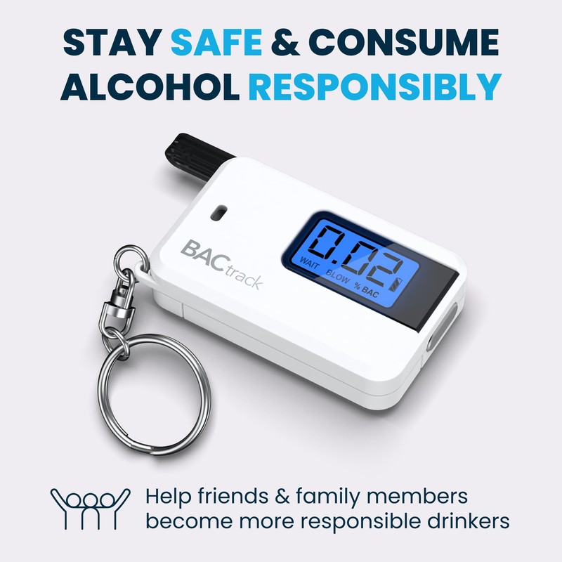 BACtrack Go Keychain Breathalyzer (White) | Ultra-Portable Pocket Keyring Alcohol