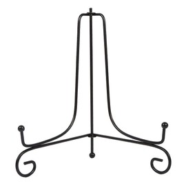 ZJchao Soporte Platos Decoracion Caballete de Hierro, Soporte de exhibición Negro para Pantallas Marcos de Cuadros Decorativos Decoraciones caseras multifuncionales Soporte de Placa de Hierro(# 3)