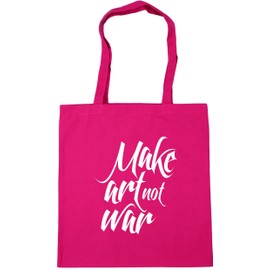 Hippowarehouse Make art not war Tote Shopping Gym Beach Bag 42cm x38cm, 10 litres