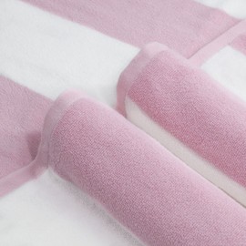 CLOWOOD Plush Oversized Beach Towel - Cotton 40 x 72 Inch Large Thick Pink Striped Cabana Pool Swimming Towel