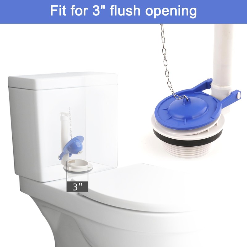 Hibbent 2 Pack Large 3-Inch Toilet Flapper Replacement Compatible with