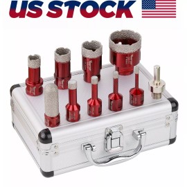 Vearter 10pcs/kit 5/8-11 Diamond Drill Core Bits Set Hole Saw for Marble Granite Tile