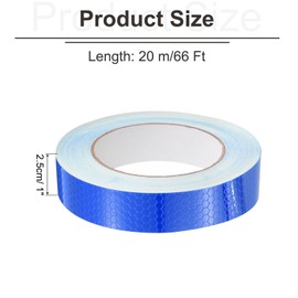 MECCANIXITY Reflective Tape Caution Warning Sticker Adhesive Tape, 1 Inch x 66 Ft Waterproof PVC Marking Tape for Trailers Motorcycle Steps Floor Boats Outdoor Floor, Blue