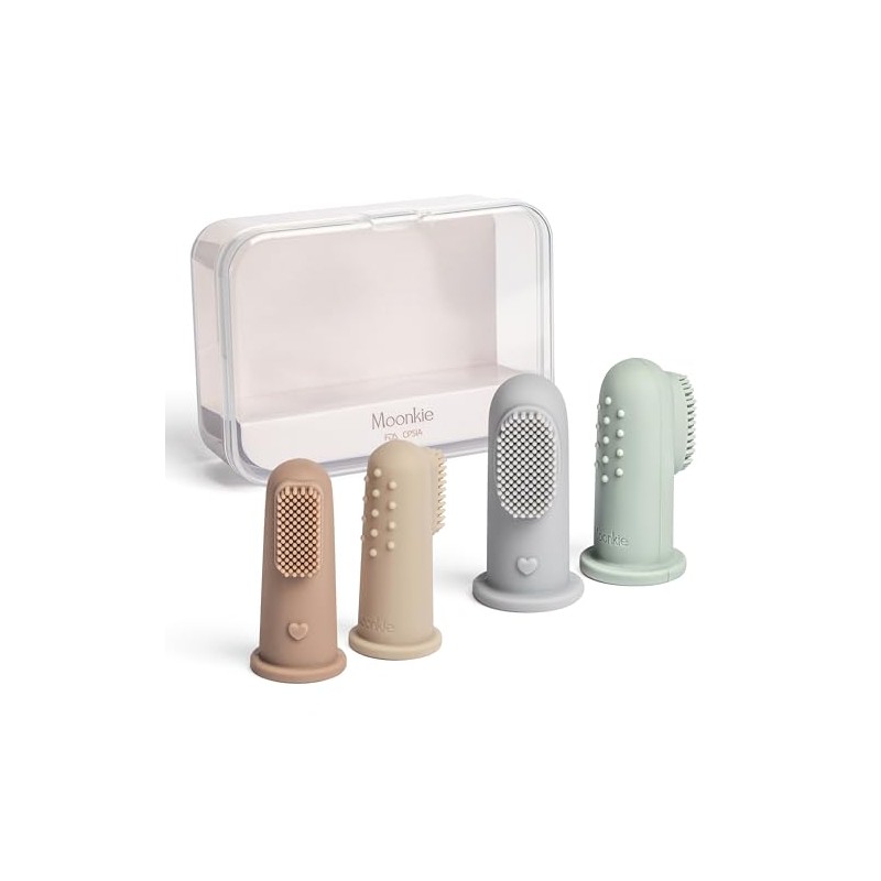 Moonkie - Cepillo de dientes para bebé, kit de limpieza
