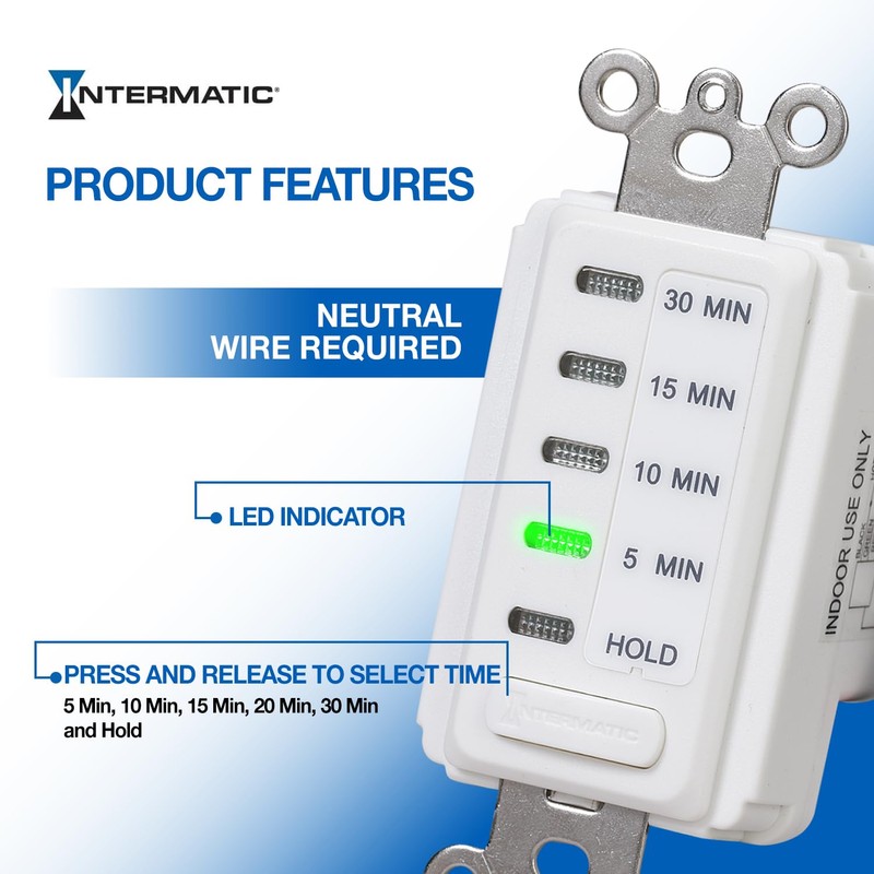 Intermatic EC200WK Electronic Countdown Timer - Efficient Control, Silent Operation,