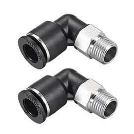 sourcing map Push to Connect Tube Fitting Male Elbow 10mm Tube OD X 1/4 NPT Thread Pneumatic Air Push Fit Lock Fitting 2pcs