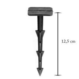 Outdoor Garden Pegs for Membrane, Mesh, Fleece, and Edging, 100-Pack, Heavy-Duty Plastic Landscaping Stakes, Anti-Pull Gardening Anchors, Universal (Fabric Pegs 12,5cm, 100)