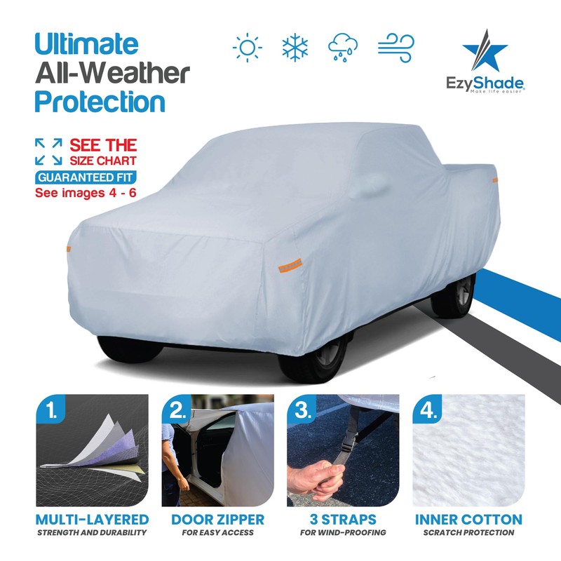 EzyShade 10-Layer Truck Cover Waterproof All Weather. See Vehicle Size-Chart