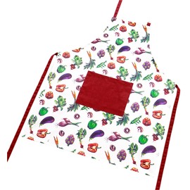 Lashuma Vegetable Kitchen Apron Colourful Bib Apron for Men and Women Serving Apron 80 x 65 cm, Vegetables