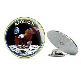 NYC Jewelers Round Apollo 11 NASA Mission Seal (Logo Eleven Space) Metal 0.75" Lapel Hat Pin Tie Tack Pinback