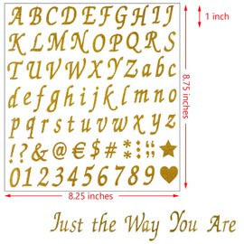 Waynoda 800 Pieces 10 Sheets Glitter Alphabet Letter Stickers, Self Adhesive Alphabet Number Stickers, letter and Number Stickers, Decals for Sign, Grad Cap Decoration, DIY Crafts Art Making,