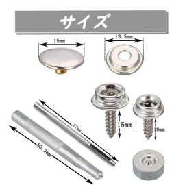 Bestgle 50 Pairs Stainless Steel Screw Snap Fasteners Screw Kit Threaded Snap Stainless Steel Screws Brass Snap Fasteners Snap Buttons Screw Type Stainless Steel Durable