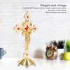 Metal Standing Cross Crucifix for Church Decoration Family Retro for
