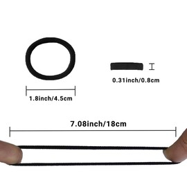 Pagabach Hair Ties Hair Elastics Bands Seamless Cotton No Damage Thick Curly Hair Long-Lasting Braids Ponytails Holders All Hair Types Pain-Free Hair Accessories Women Men Black 50 PCS
